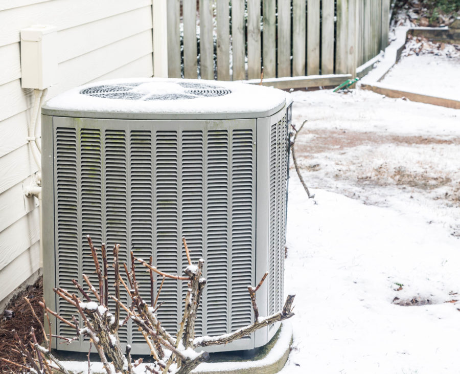 air conditioner in snow