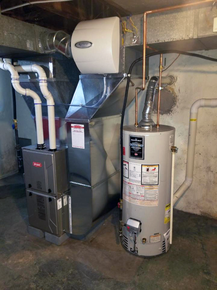 Gas furnace and humidifier